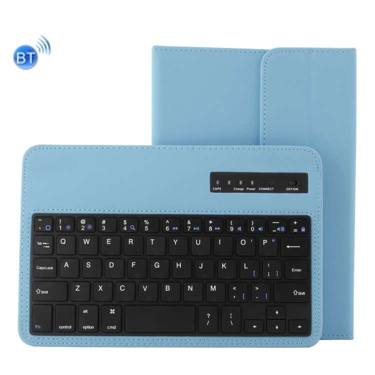 Universal Bluetooth V3.0 Keyboard Detachable PU Leather Tablet Case for 7-8 inch Tablet PC(Blue)