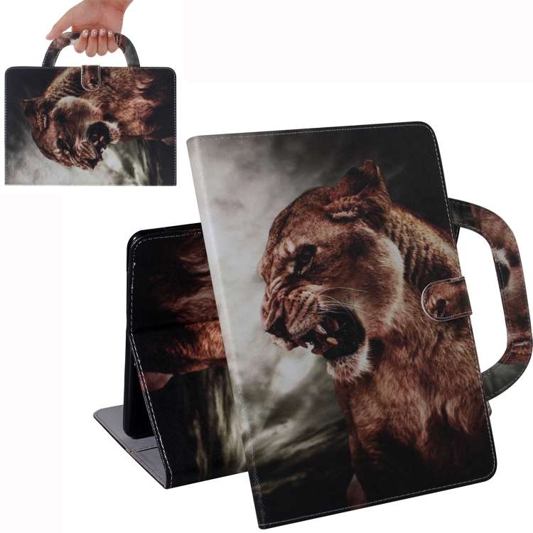 Lion Pattern Horizontal Flip Leather Case for Huawei MediaPad M5 Lite 8 / Honor Tab 5, with Holder
