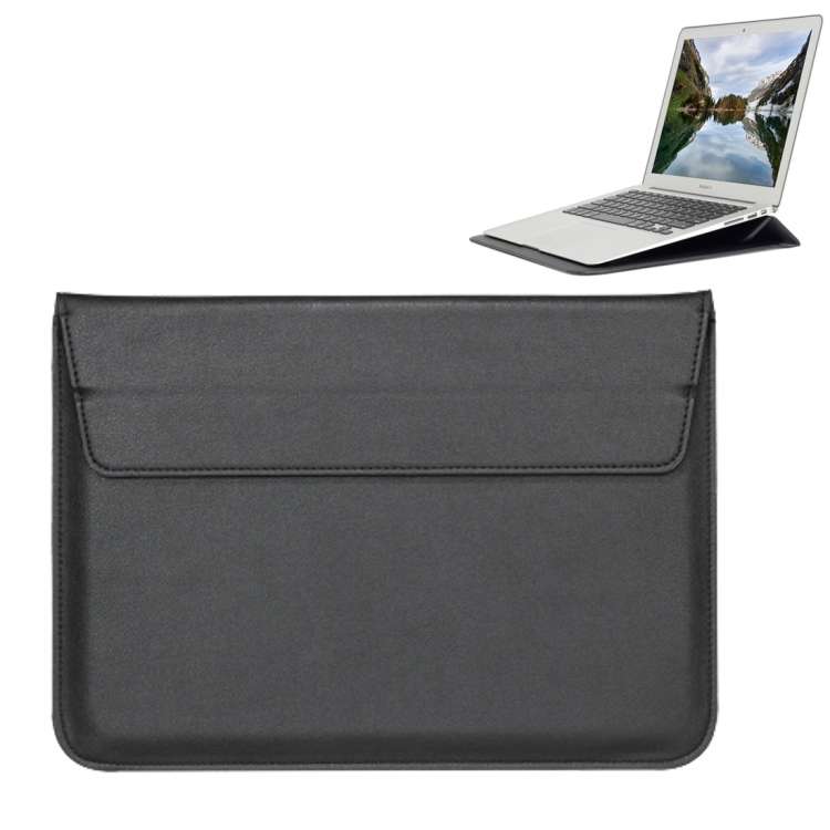 Universal Envelope Style PU Leather Case with Holder for Ultrathin Notebook Tablet PC ... (Black)