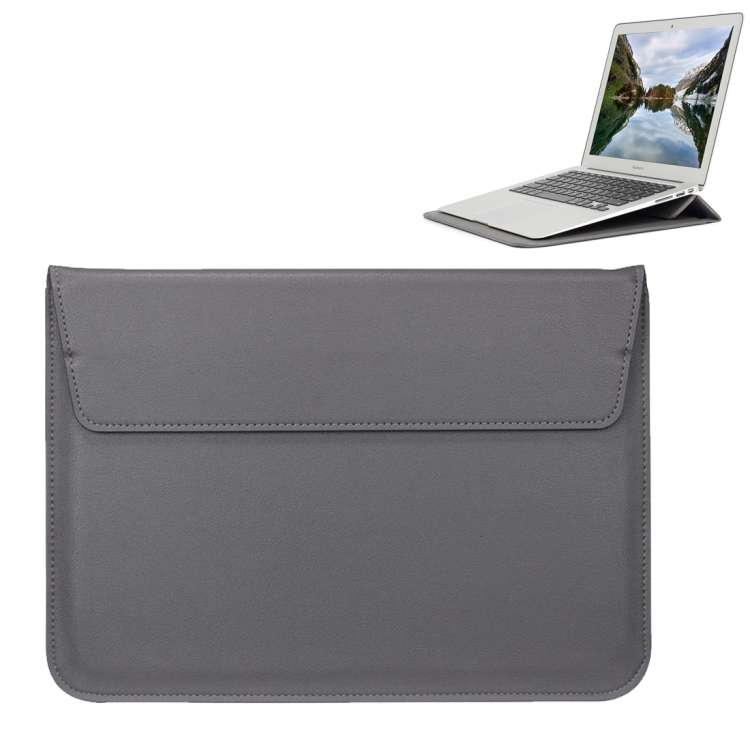 Universal Envelope Style PU Leather Case with Holder for Ultrathin Notebook Tablet PC 1 ... (Grey)