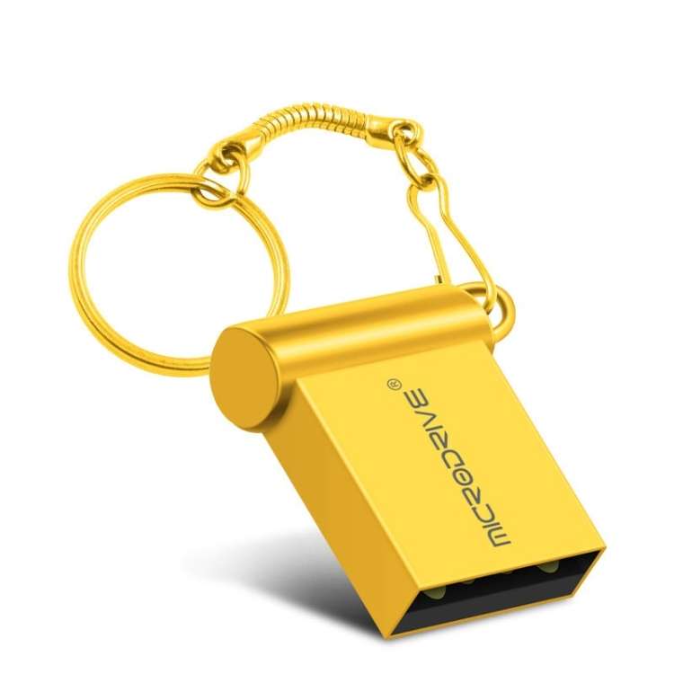 MicroDrive 64GB USB 2.0 Metal Mini USB Flash Drives U Disk (Gold)