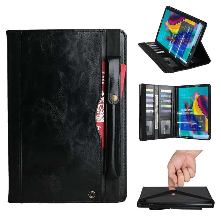 Crazy Horse Texture Horizontal Flip Leather Case for Galaxy Tab S 5E 10.5 / T720 / T72 ... (Black)