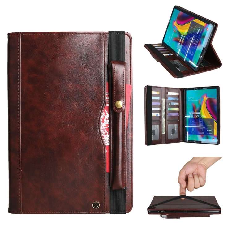 Crazy Horse Texture Horizontal Flip Leather Case for Galaxy Tab S 5E 10.5 / T720 / T7 ... (Coffee)
