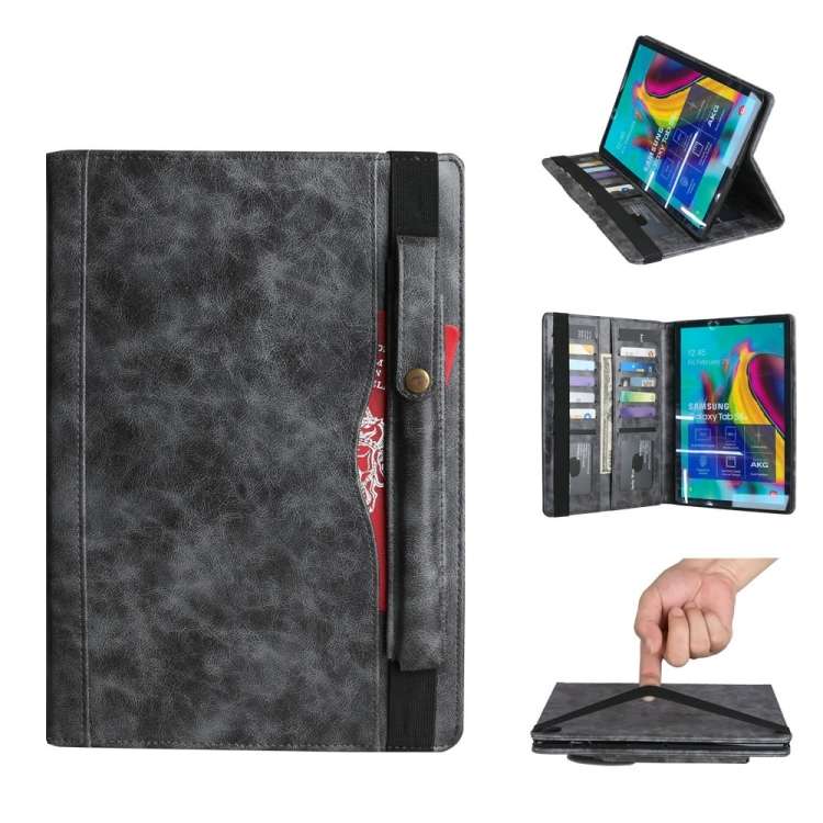 Crazy Horse Texture Horizontal Flip Leather Case for Galaxy Tab S 5E 10.5 / T720 / T725 ... (Grey)