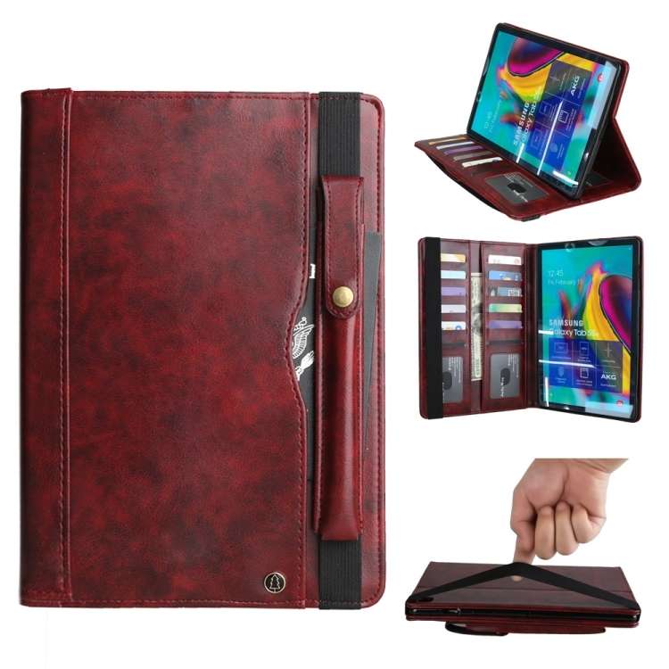 Crazy Horse Texture Horizontal Flip Leather Case for Galaxy Tab S 5E 10.5 / T720 ... (Wine Red)