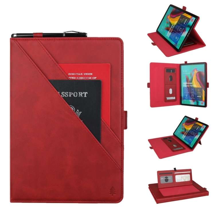 Horizontal Flip Double Bracket Leather Case for Galaxy Tab S 5E 10.5 / T720 / T725, with ... (Red)