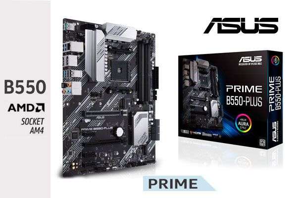 ASUS PRIME B550-PLUS AMD B550 Ryzen Socket AM4 ATX Desktop Motherboard