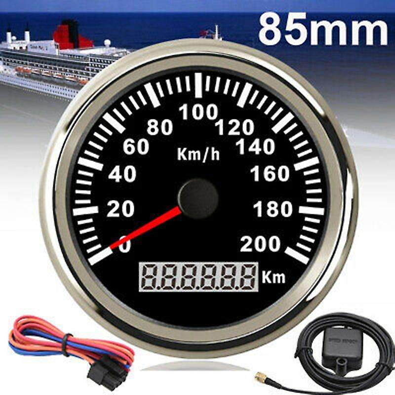 85mm 200km/h Gps Speedometer 9-32v with Red Odometer for Cars