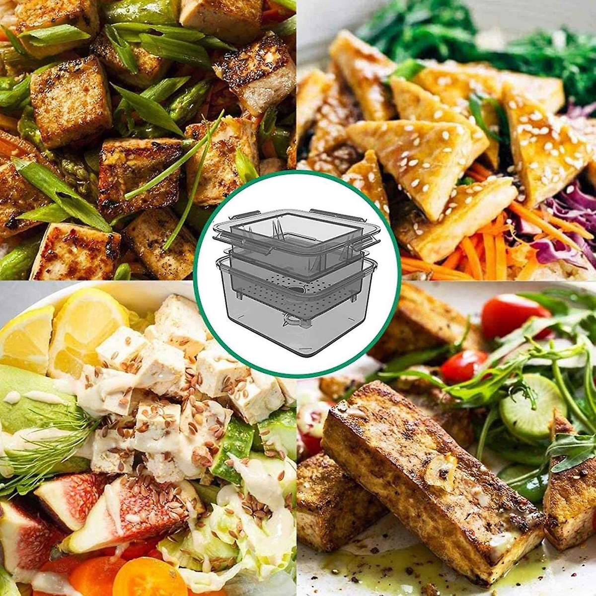 Diy Plastic Tofu Press Mold with Cheese Cloth Kitchen Cooking,gray