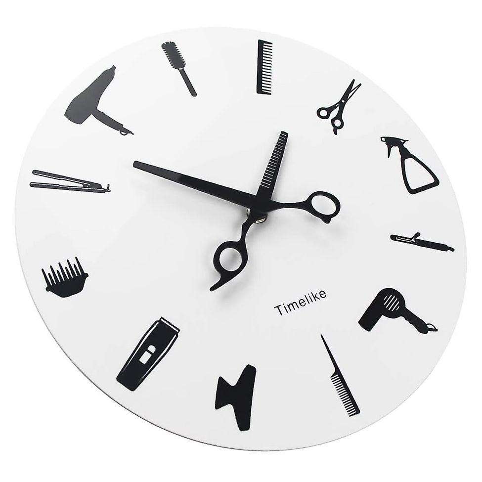 Timelike Modern 3d Quartz Non Ticking Beauty Hair Salon Clocks