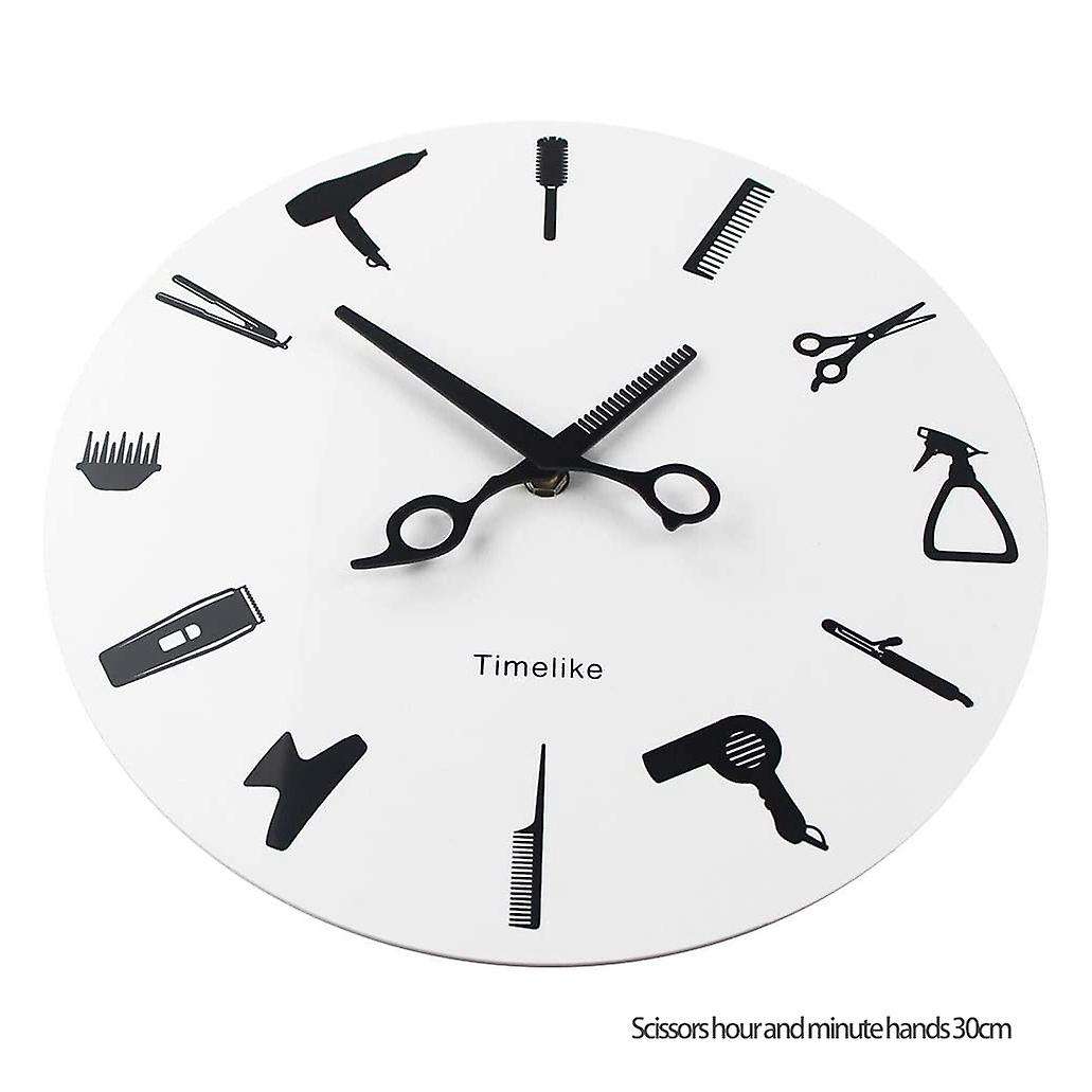 Timelike Modern 3d Quartz Non Ticking Beauty Hair Salon Clocks