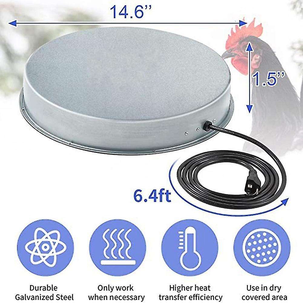 Poultry Waterer Drinker Heated Base, Chicken Water Heater Us Plug