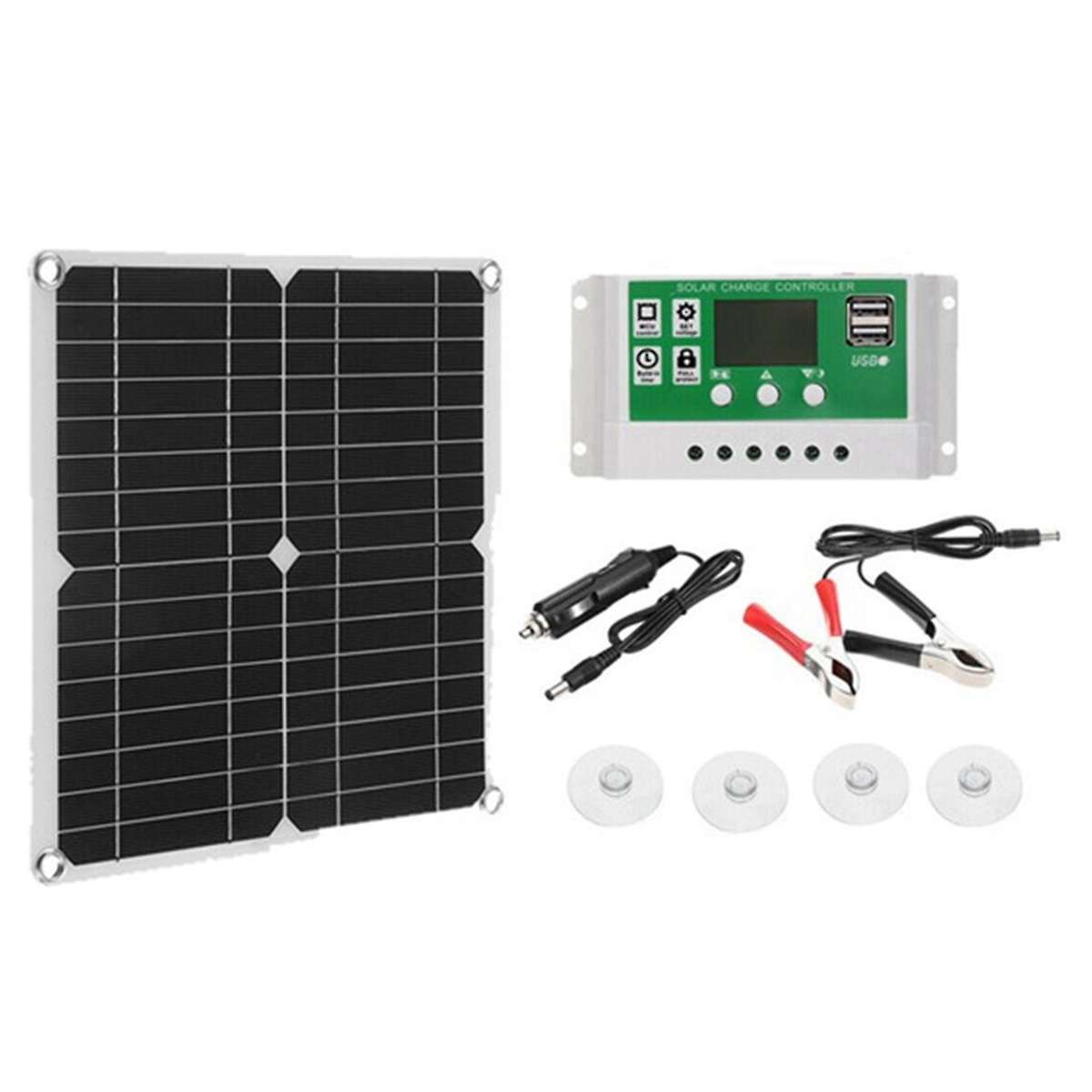 Solar Panel Charger, 100w Dual Usb Dc 18v Flexible Solar Charging