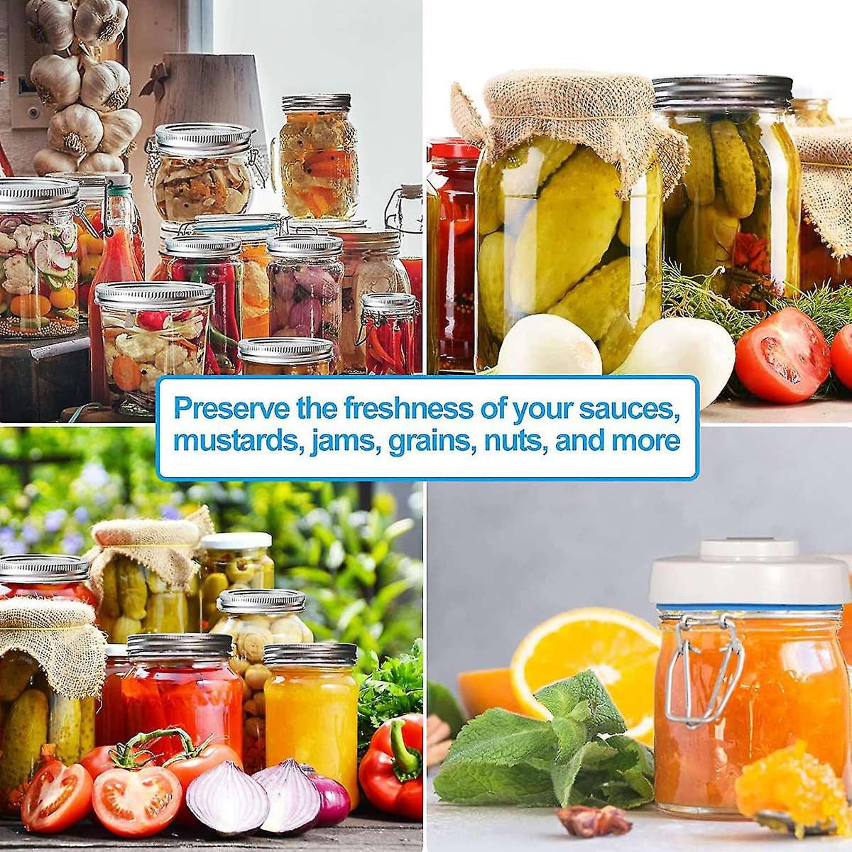 Mason Jar Sealer and Accessory Hose Compatible with Vacuum Sealer