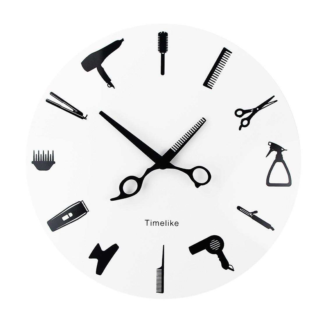 Timelike Modern 3d Quartz Non Ticking Beauty Hair Salon Clocks