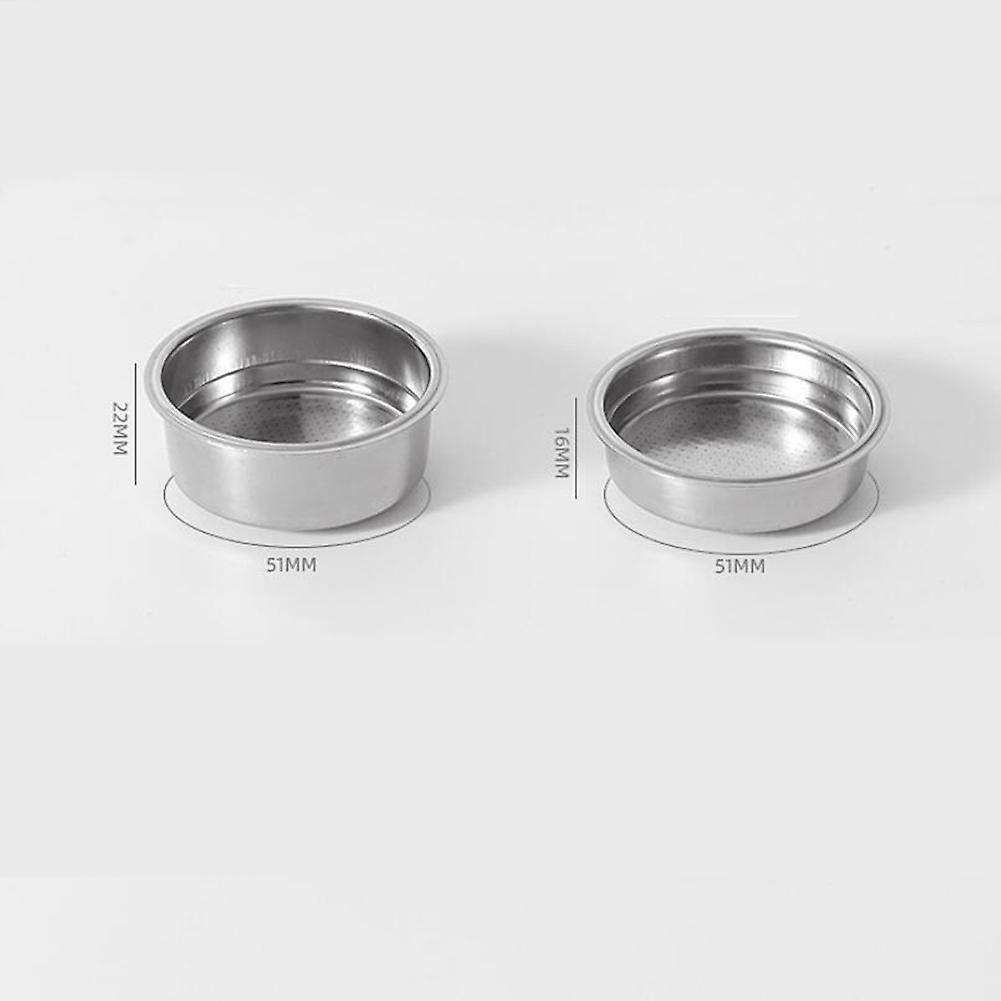 2pcs 51mm Stainless Steel Coffee Machines Pressurized Filter Basket
