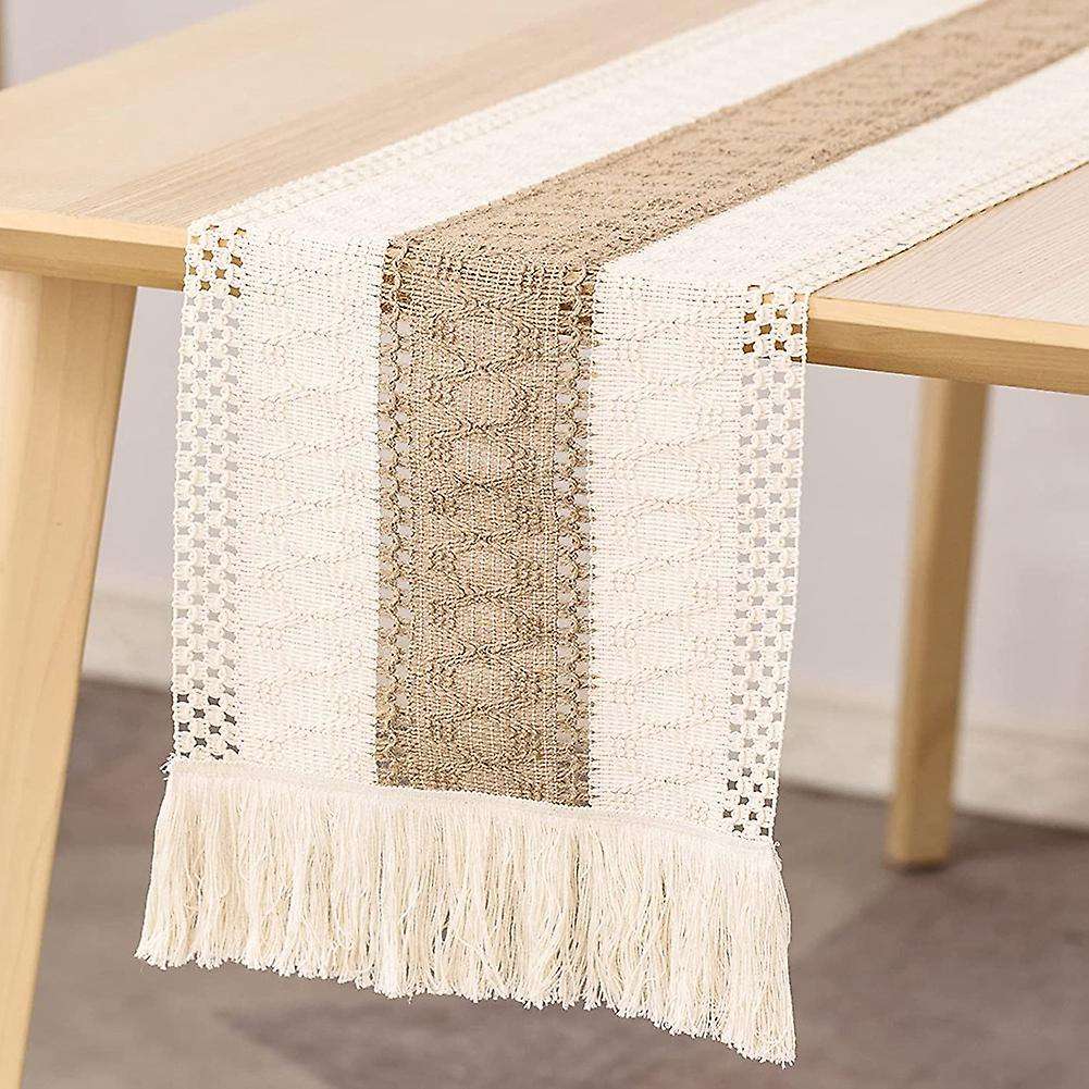 Farmhouse Boho Table Runner, for Dining Table Decoration 180cm