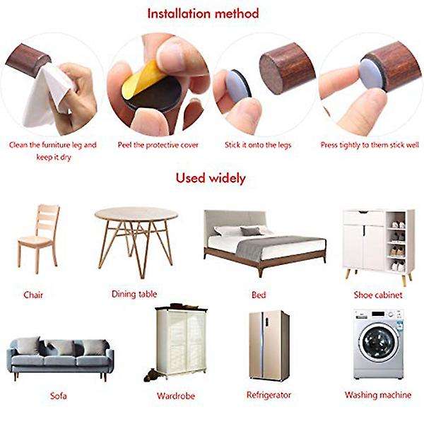16 Pcs Furniture Glides Ptfe Sliders Self-adhesive Glides Set