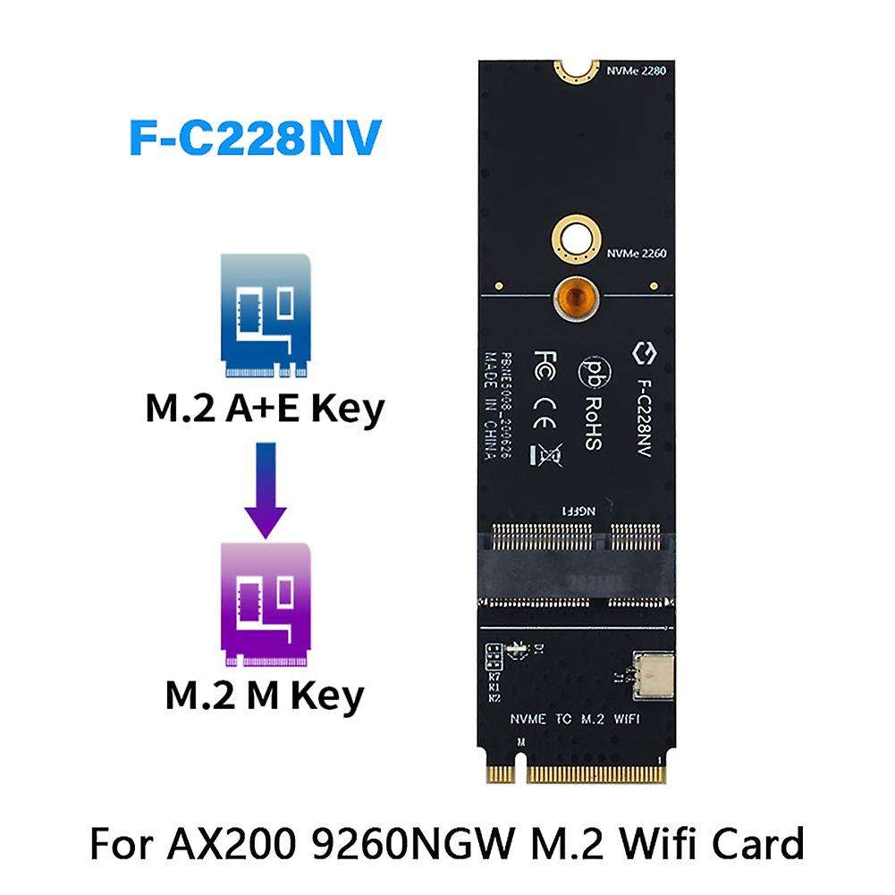 Wireless M.2 A+e Key Slot to M.2 M Key Wifi Bluetooth Adapter