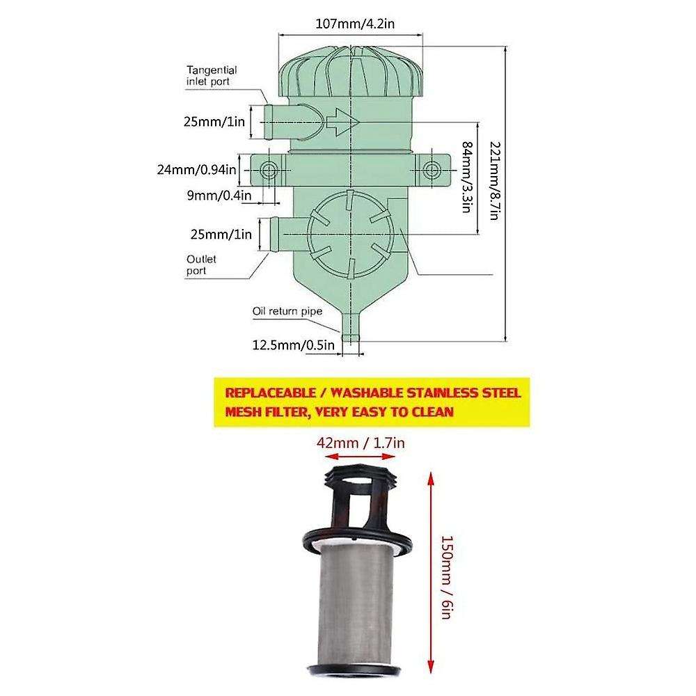 Air Oil Separator,tank Stainless Breather Filter Kit for Ventilation