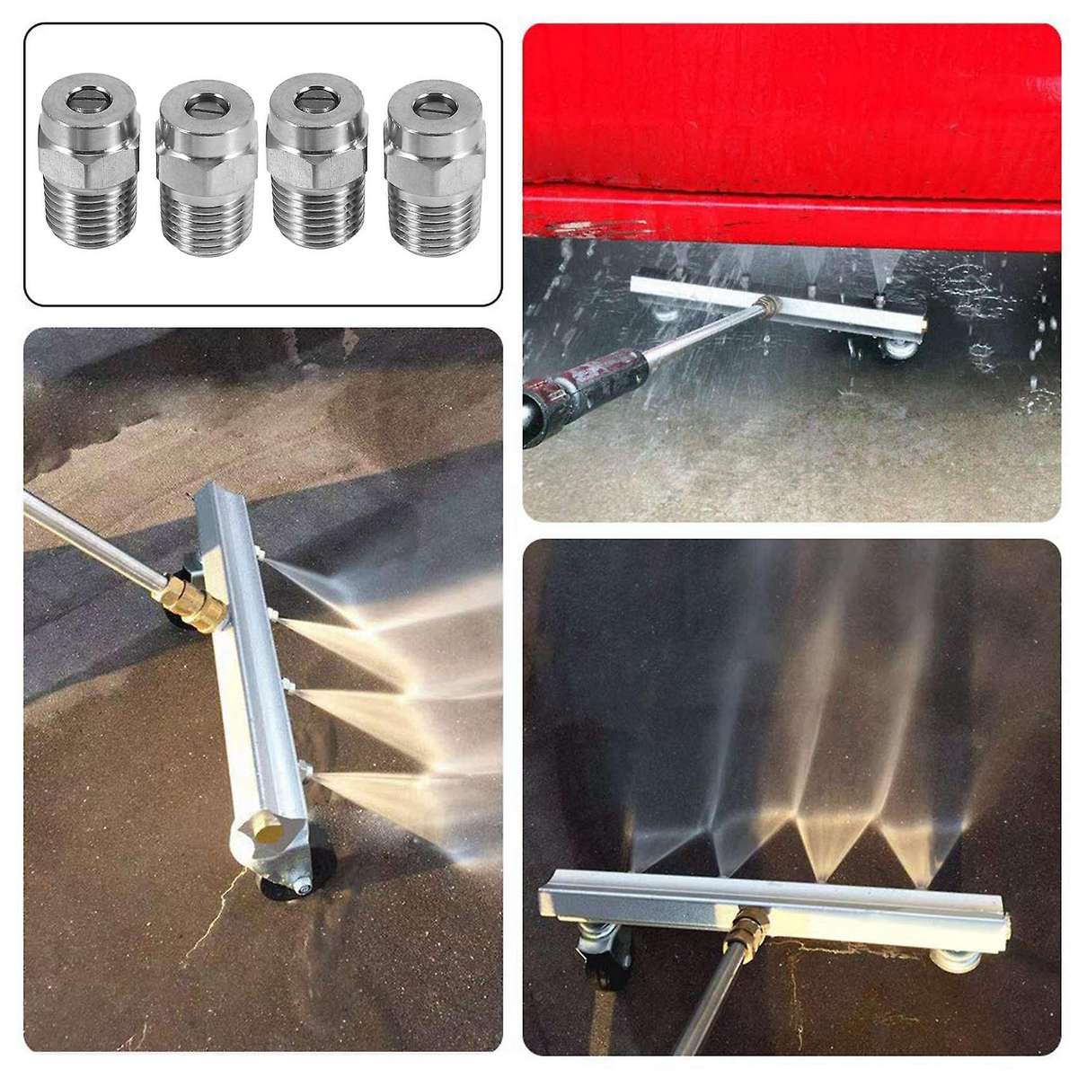 4 Pcs Pressure Washer Surface Cleaner Nozzle ,40 Degree 2.5 Orifice