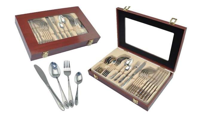 Hoffmayro - 24 Pieces 18/10 Stainless Steel Cutlery Set in a Brief Case ***BRAND NEW***