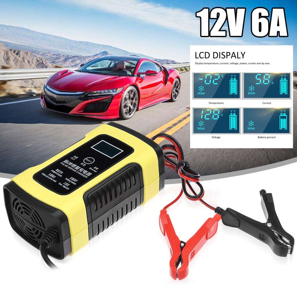 12V 6A Battery charger Intelligent Pulse Repair Lead Acid Battery Charger 12 Volts 6 Amps 2AH-100AH