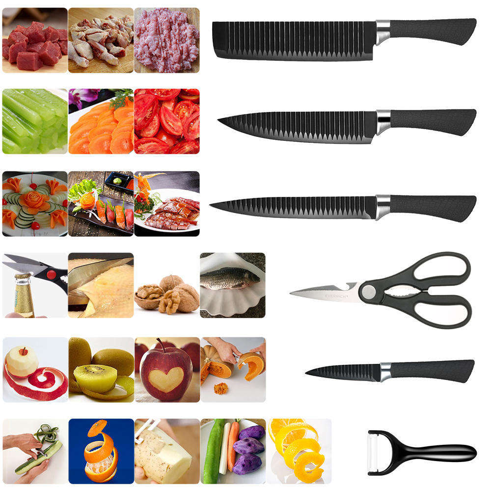EverRich 6 Pcs Kitchen Knife Set