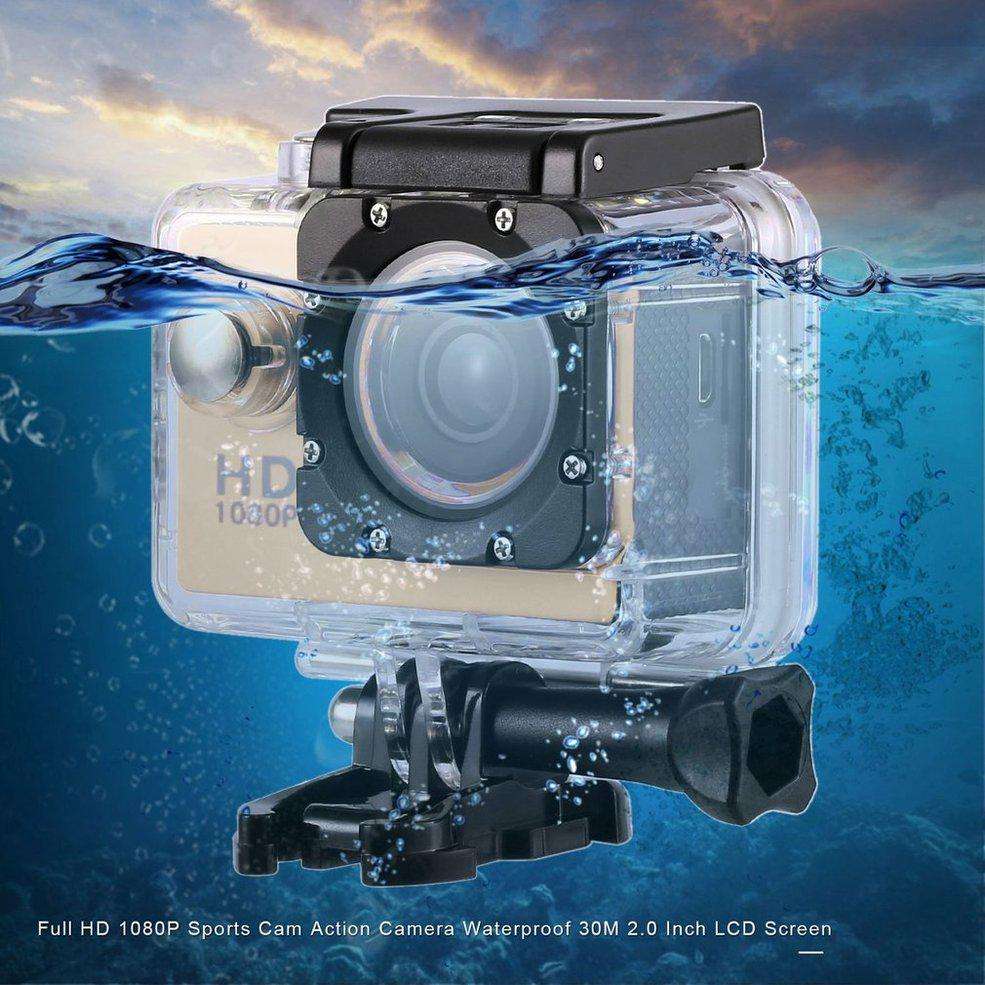 Stock from 6//2.0inch Screen Full HD 1080p Sports Cam Waterproof 30m