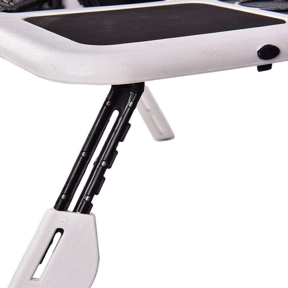 Foldable E-Table Portable Laptop Table Stand with 2-USB Cooling Fans for Bed or Couch