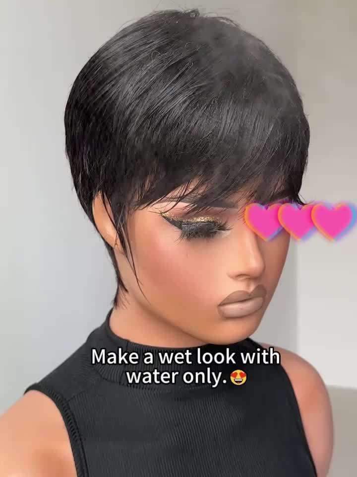 1Pc Black 15.24cm Fashion Design Wig