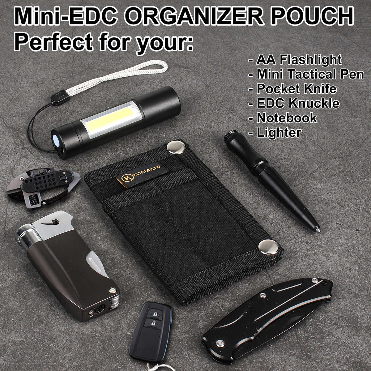 Kosibateo Men'S Compact Edc Pouch Durable Canvas Organizer