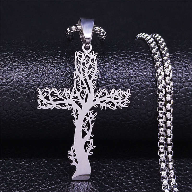 1 Piece Silvery 50 Cm BOX SR Jesus Theme Pendant