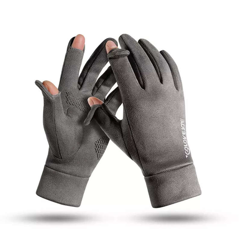 1 Pair Men Black One Size Warm Gloves