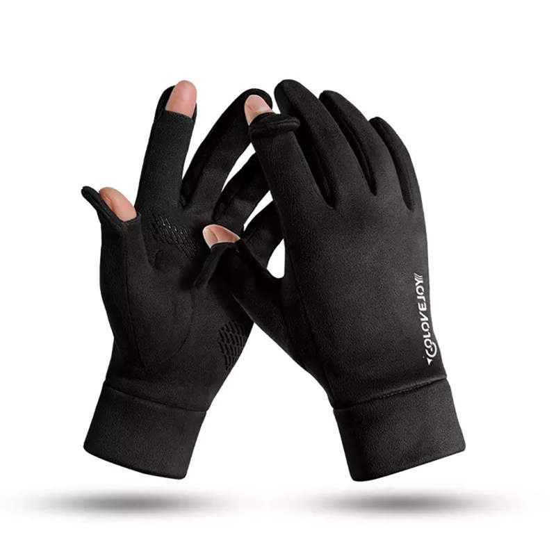 1 Pair Men Black One Size Warm Gloves