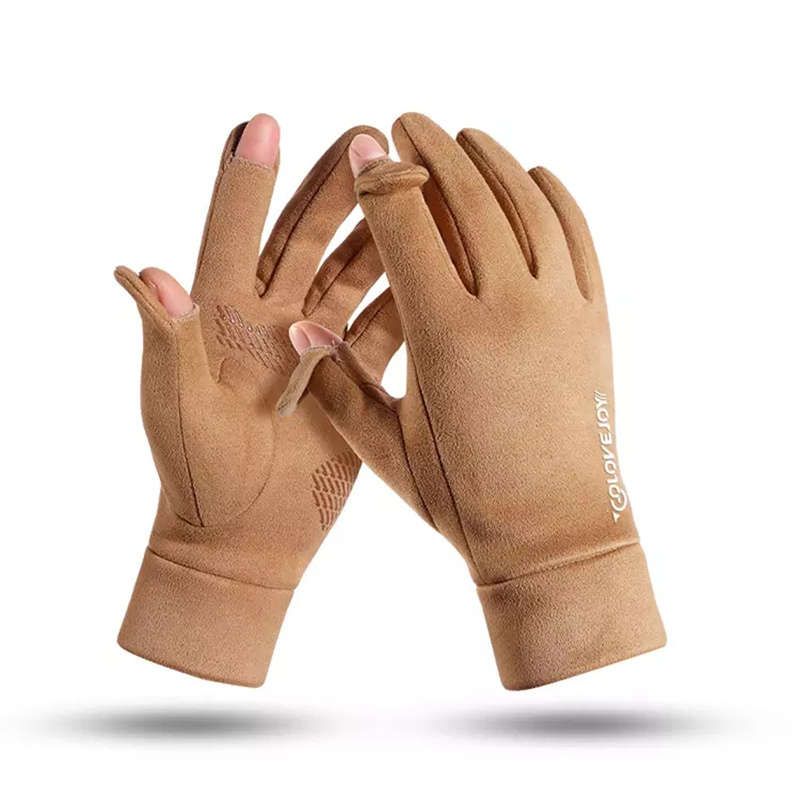 1 Pair Men Black One Size Warm Gloves