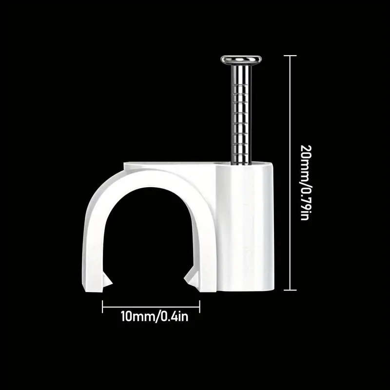 100 White Cable Clips