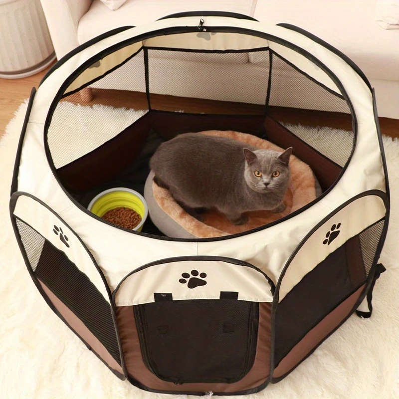 Foldable Octagonal Pet Playpen For Cats  Dogs