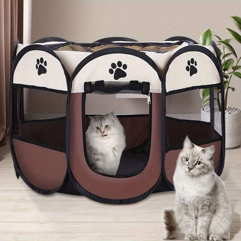 Foldable Octagonal Pet Playpen For Cats  Dogs