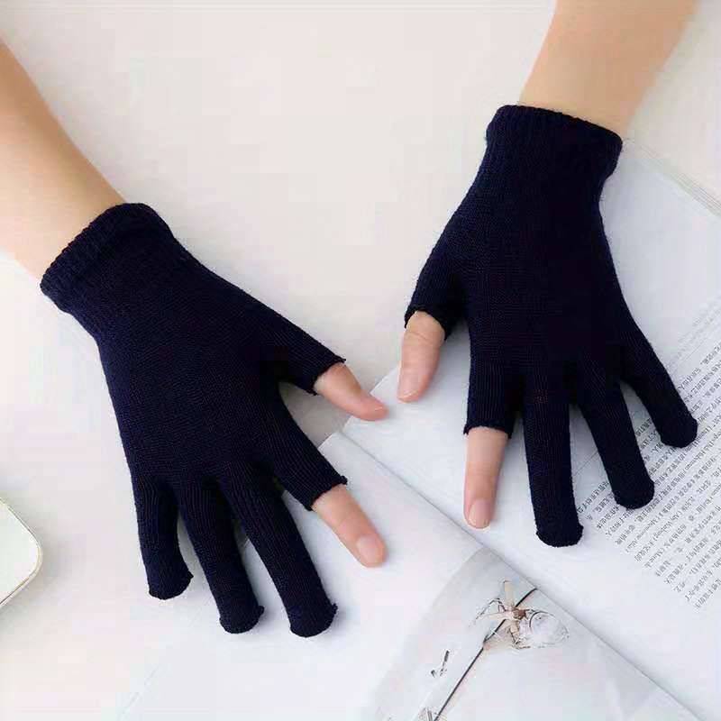 1 Pair Blue Warm Gloves