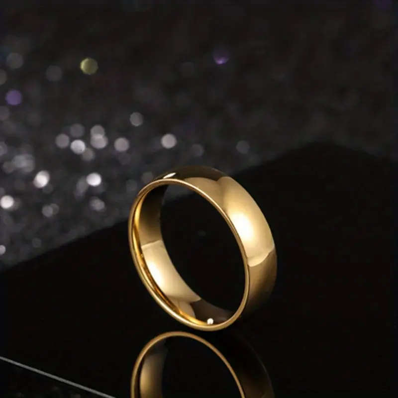 Stylish Unisex Stainless Steel Ring, 6mm Wide