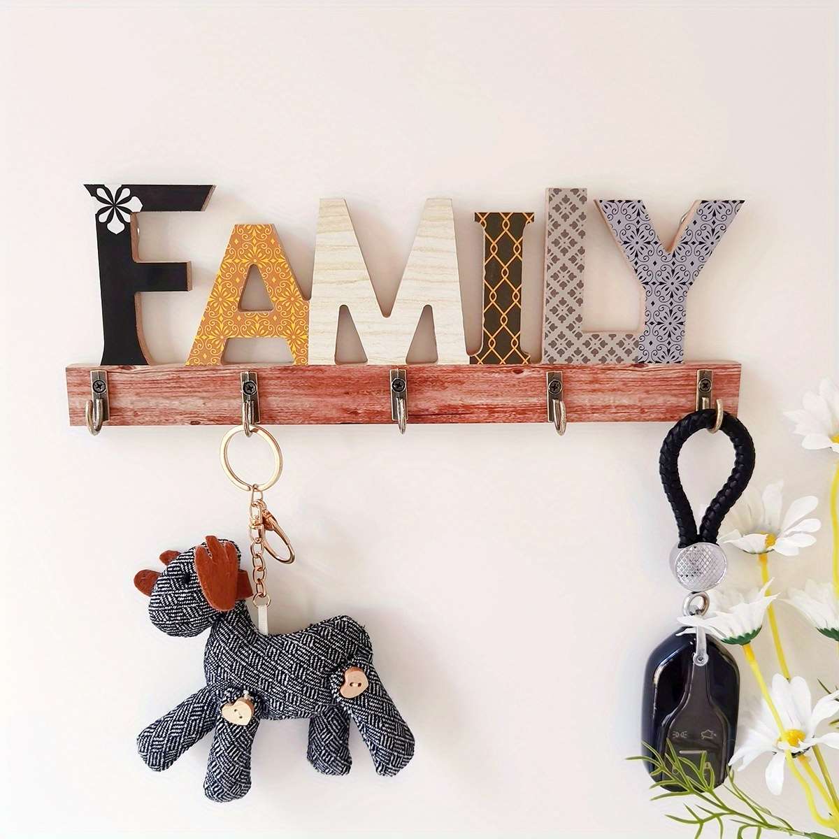 1pc Stylish Letter Design Key Holder for Wall Door and Hat BagPerfect Housewarming and Realtor