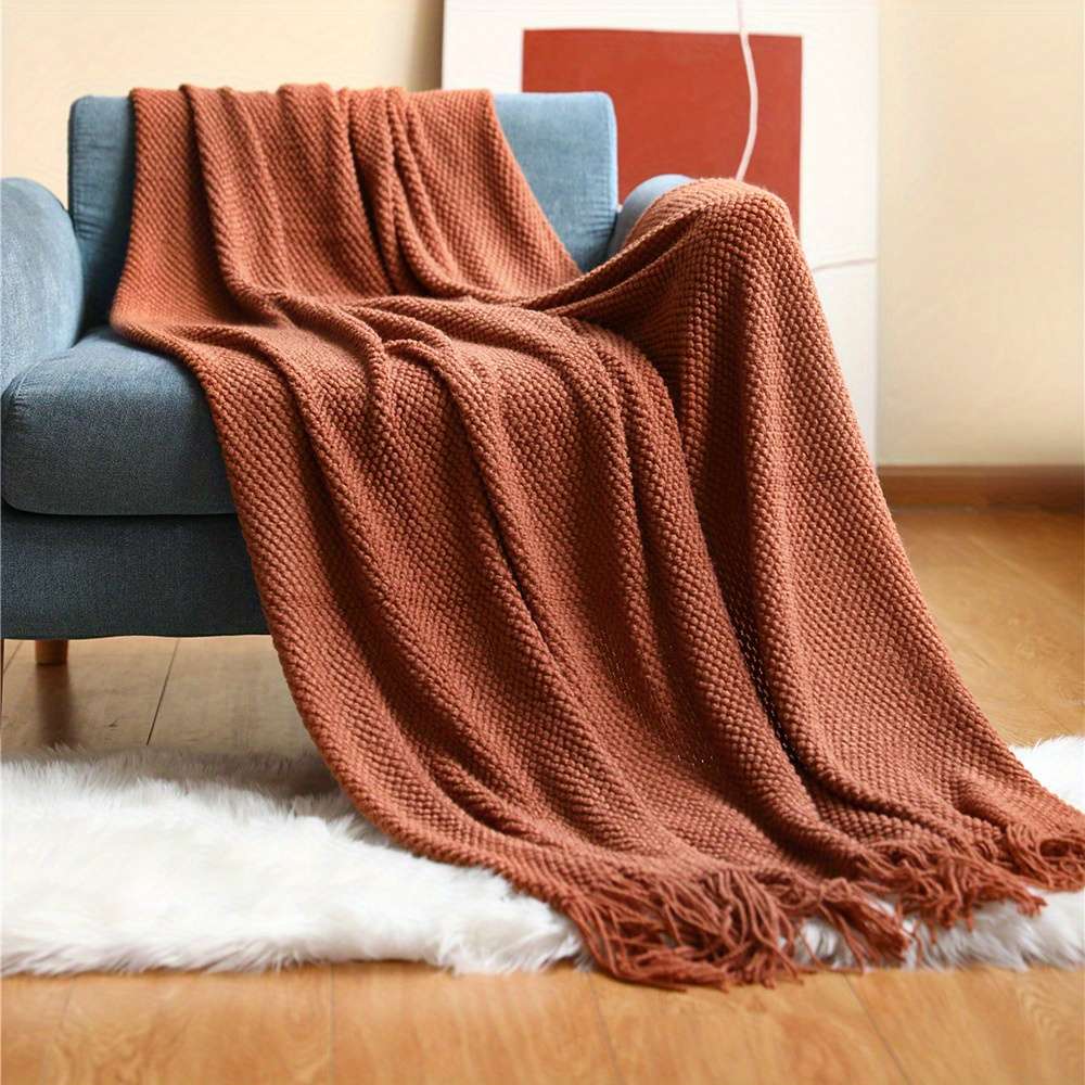 Blanket Color Rust size 152.4cmx203.2cm