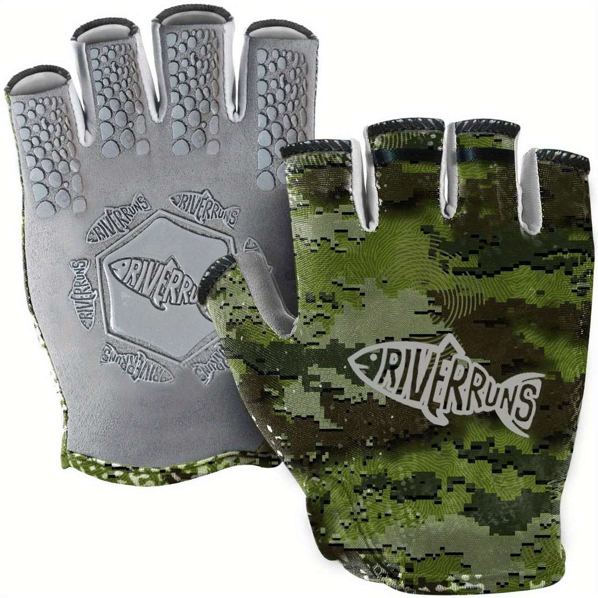 1 Pair Camo Gray Size M Outdoor Sports Gloves