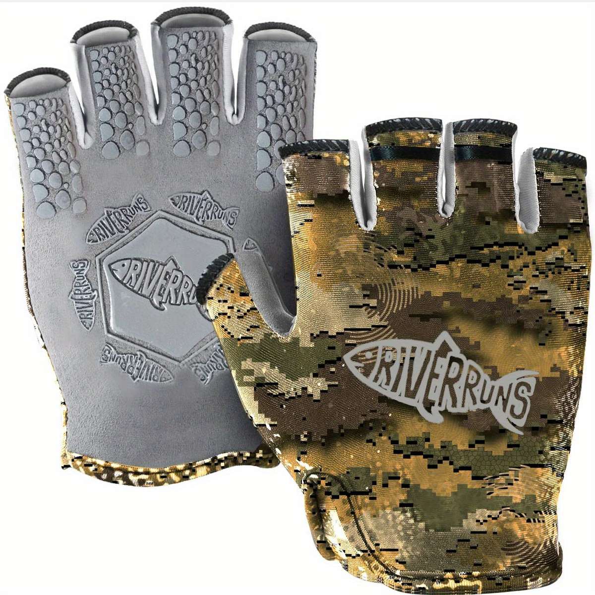 1 Pair Camo Gray Size M Outdoor Sports Gloves