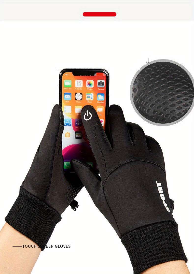 1 Pair Light Gray Warm Gloves