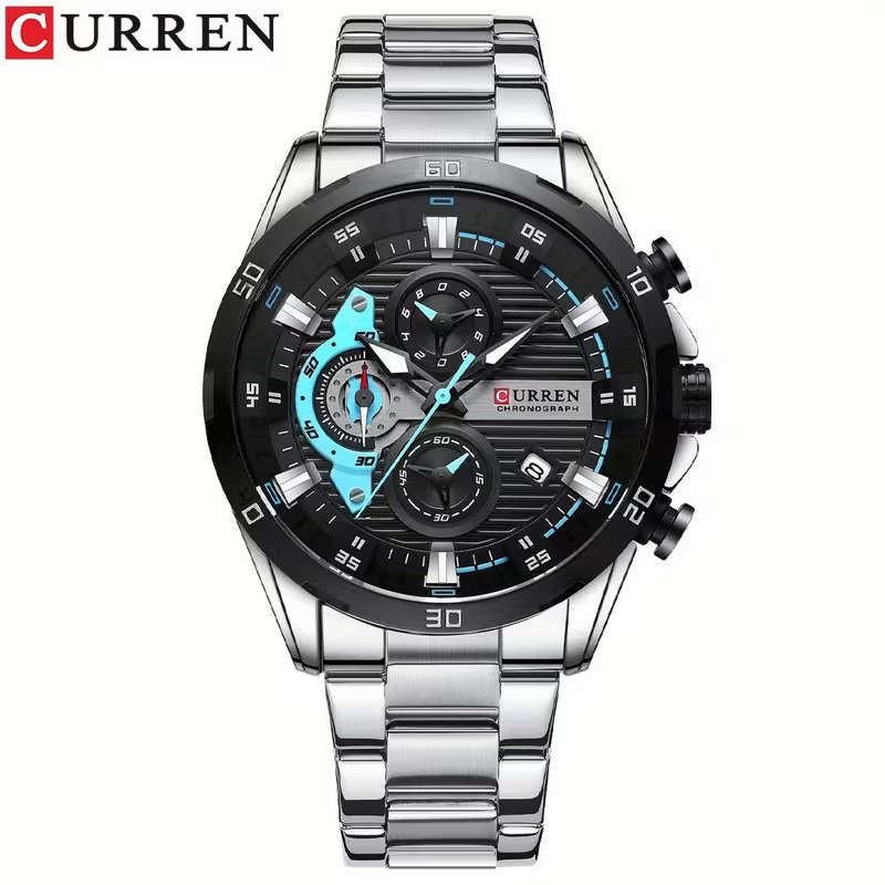 Curren 8402 Stainless Steel Chronograph Watch