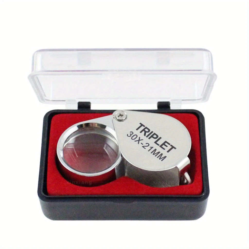 1pc Pocket Jewellers Glass Magnifying Magnifier Jeweler Eye Jewelry 30 X 21mm