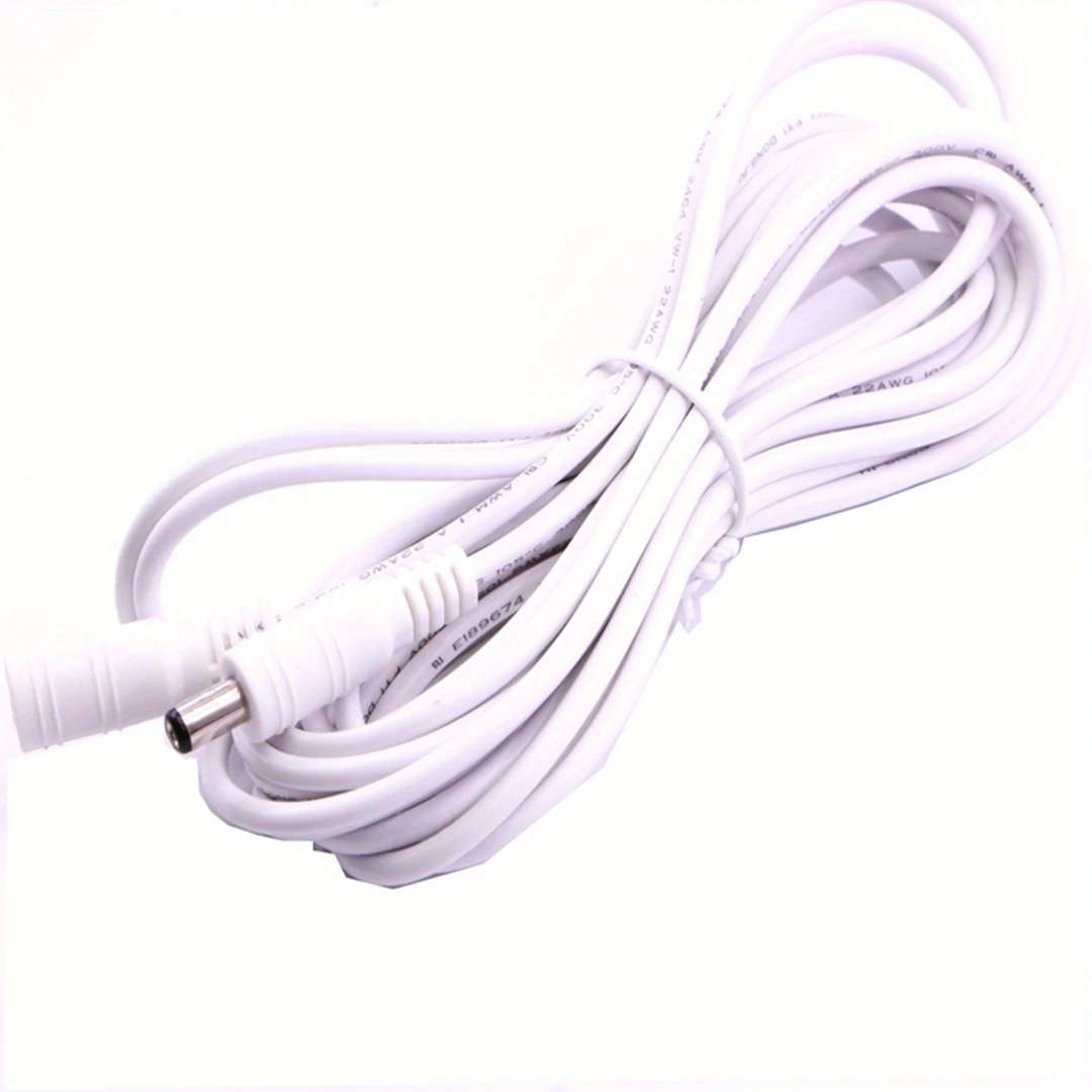 1pc 500cm CCTV 5.5x2.1mm Connector DC Power Extension Cord Extended Power Cable