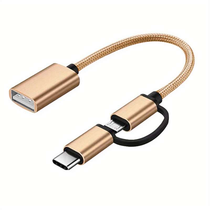 1pc 2in1 USB OTG Adapter Cable Versatile Converter for Multiple Devices Durable and Flexibl
